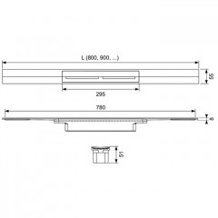 TECE Профиль для душа TECEdrainprofile, 1000 мм, PVD Polished Black Chrome