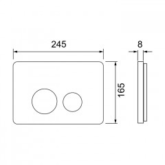 TECEspring Панель смыва с двумя круглыми клавишами, пластиковая, нержавеющая сталь (НЕ произв! см арт S240502 )