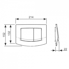 TECEambia, панель смыва с двумя клавишами, цвет матовый