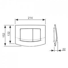 TECEambia, панель смыва с двумя клавишами, хром