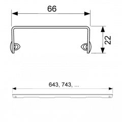 TECE Решетка "organic", 800 мм, нерж. сталь, матовая.