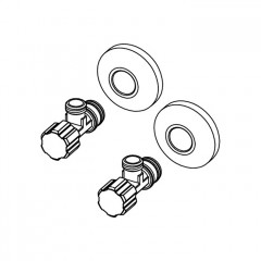 TECEone Угловые вентили (1/2" х 3/8") с настенными розетками,комплект 2 шт.цвет хром