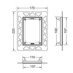 TECEfilo Монтажная рама на уровне стены. цвет черный