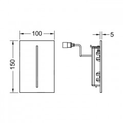 TECEfilo Электронная панель смыва для писсуара , питание от сети 230 В, пластик,100x150x5 см, белая