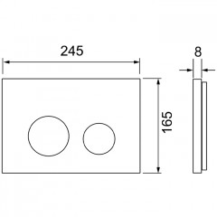 TECEspring Панель смыва плоская,с круглыми кнопками, Нержавеющая сталь, сатин (с покрытием против отпечатков пальцев
