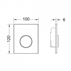 TECEloop Urinal. Панель смыва, клавиша хром глянцевый