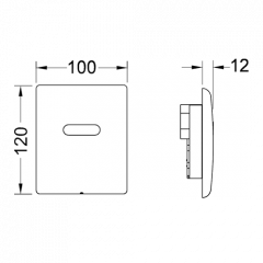 TECEplanus Urinal, 230/12 V, хром глянцевый,панель смыва с инфракрасным датчиком для писсуара