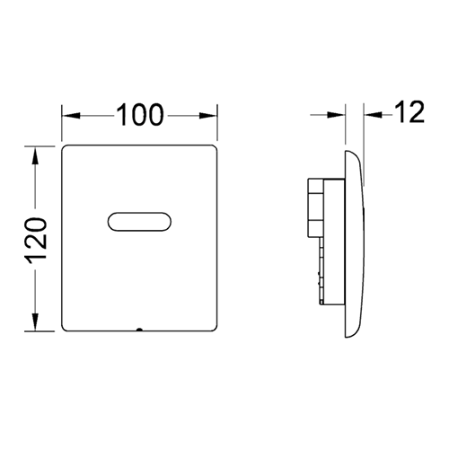 TECEplanus Urinal, 230/12 V, хром глянцевый,панель смыва с инфракрасным датчиком для писсуара