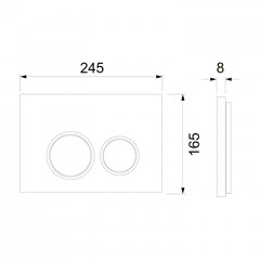 TECEspring Панель смыва с круглыми кнопками, черный матовый/хром глянц (НЕ произв - см арт 9940104)