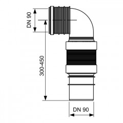 TECE Гофрированныи соединительныи отвод унитаза TECEprofil DN 90