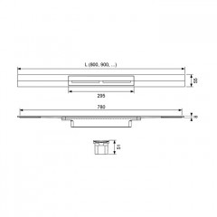 TECE Профиль для душа TECEdrainprofile, 900 мм, PVD Polished Gold Optic