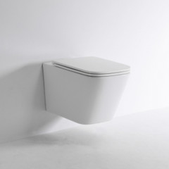 TECEspring S Комплект: Унитаз подвесной Regular, безободковая чаша со смывом Tornado flush, сиденье Slim с микролифтом и быстрым снятием, белый глянец