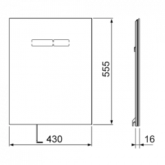 TECElux Верхняя панель с сенсорным блоком управления смыва, стекло: белое