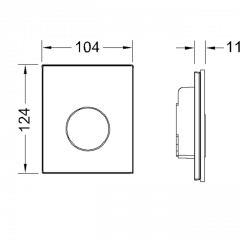 TECEloop Urinal, стекло зеленое, клав. хром глян.