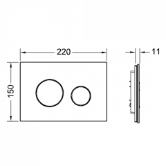 TECE Loop Панель смыва из белого стекла с двумя клавишами,цвет хром матовый