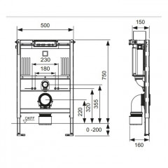 TECEprofil Застенный модуль TECEprofil со смывным бачком Uni 750, высота 750 мм с набором креплений (по запросу привезем за 7 дней!)