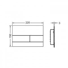 TECEsquare II. Панель смыва, металл, цвет сатин, никелированный (с покрытием против отпечатков пальцев)