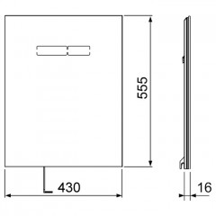 TECElux Верхняя панель с сенсорным блоком управления смыва, стекло: черное