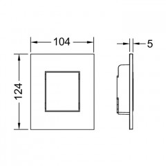 TECEnow Urinal. Панель смыва для писсуара с картриджем, 124х104х5 мм, хром матовый