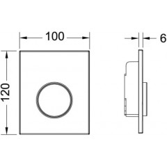 TECEloop Urinal. Панель смыва, клавиша хром матовый.