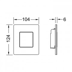 TECEsolid Панель смыва для писсуара с картириджем, 124х104х6 мм, нерж сталь, сатин(с покрвт от отпеч пальцев)