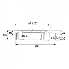 TECE Трап низкий горизонтальный DN 50