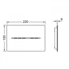 TECEsolid. Металическая панель смыва для унитаза TECEsolid с бесконтактной активацией, батарея 6 В, хром глянцевый