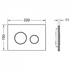 TECE Loop панель смыва из белого стекла, с двумя клавишами хром глянцевый