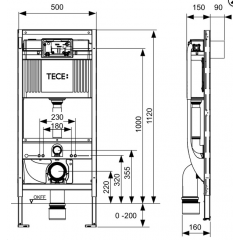 TECE Модуль для монтажа унитазов с ВОШЛЕТАМИ-ЭЛЕКТРОННЫМИ сиденьями (без автосмыва)
