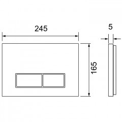 TECEspring Панель смыва с прямоугольными кнопками, Нержавеющая сталь, сатин (с покрытием против отпечатков пальцев