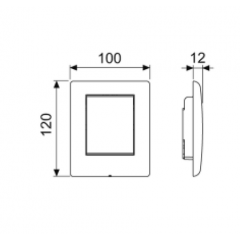 TECEplanus Панель смыва для писсуара с картириджем 100х120х12 мм, белый матовый