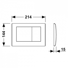 TECE planus Панель смыва с двумя клавишами, хром глянцевый(латунь)