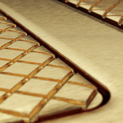 TECEsolid. Панель смыва с двойной системой смыва для унитаза, цвет латунь с текстурой ромбы (Продаем отлдельно)