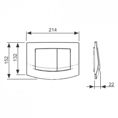 TECEambia, панель смыва с двумя клавишами, рамка-хр. матовый, клавиши-хр. глянцевый
