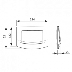 TECEambia, панель смыва с одной клавишой, клавиша-хр. глянец