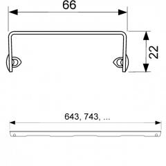 TECE Решетка "lines", 900 мм, нерж. сталь.