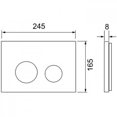 TECEspring Панель смыва плоская,из пластиковая,с круглыми кнопками, Черный матовый