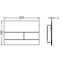 TECEsquare II. Панель смыва, металл, белая