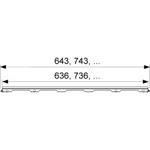 TECE Стеклянная панель TECEdrainline, 1200 мм, черная