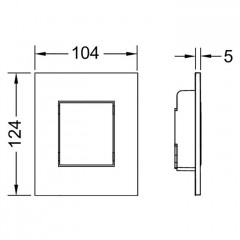 TECEnow Urinal. Панель смыва с клавишей, черная матовая