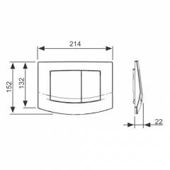 TECEambia, панель смыва с двумя клавишами, белая