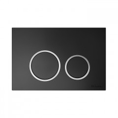 TECEspring комплект 4 в 1 Застенный модуль,панель смыва с круглыми кнопками, черный матовый/ободок хром (НЕ произв! см. арт. S955104)