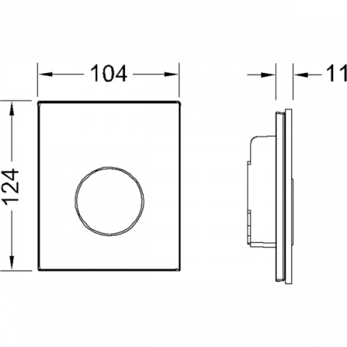 TECEloop Urinal, стекло черное, клав. золотая.