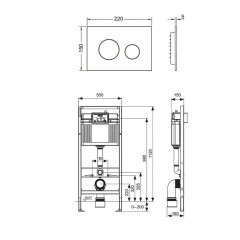 TECE комплект (4в1): инсталляция TECEBase, шпильки к стене, звукоизоляция 9200010 и клавиша 9240920 TECEloop белая глянцевая