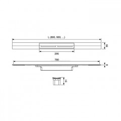 TECE Профиль для душа TECEdrainprofile, 1600 мм, сатин
