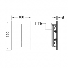 TECE TECEfilo Электронная панель смыва писсуара TECEfilo-Solid, питание от сети 230 В,цвет белый матовый (НЕ производится!)