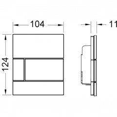 TECEsquare Urinal, зеленый, клавиша хром глянцевый