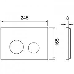 TECEspring Панель смыва плоская,из пластиковая,с круглыми кнопками, Хром глянцевый