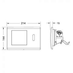 TECEplanus 6 V-battarie панель смыва c инфрокрасным датчиком.Латунь.Хром глянцевый