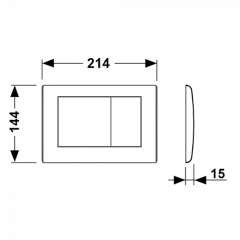 TECE planus Панель смыва с двумя клавишами, цвет белый матовый